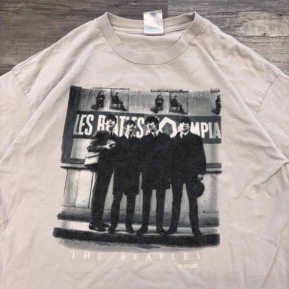 Vintage Y2K 2001 Alstyle The Beatles Apple Corps Gray Mens XL Graphic‎ Band Tee - Picture 1 of 9